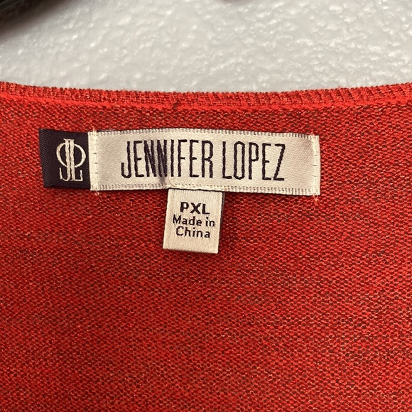 JENNIFER LOPEZ Orange light weight sweater size PXL - Picture 3 of 11